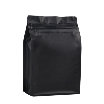 Пакет квадропак с зип-локом без клапана 200-250гр кофе
