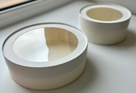 Упаковка "Шайба" белая с окном д 20 высота 7см