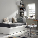 Кушетка с 2 ящиками, 2 матраса - IKEA FLEKKE/ÅGOTNES/AGOTNES, 200х80 см, белый, ФЛЕККЕ/ОГОТНЕС ИКЕА