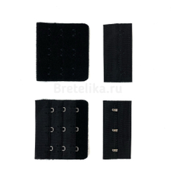 Застежка тканевая, 55 мм, 3*3, черная