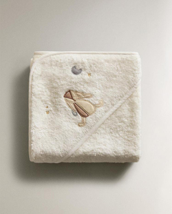 ZARA HOME Детское полотенце с капюшоном, желтовато-белый