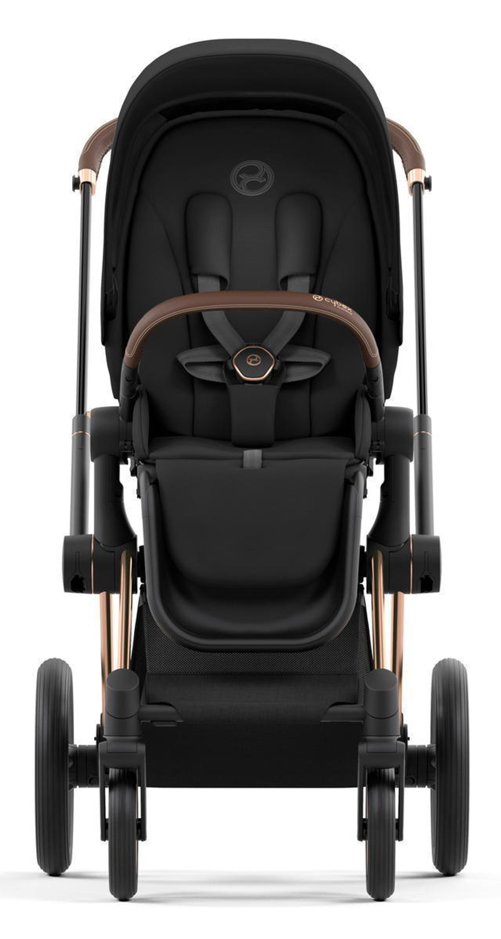 Коляска 3 в 1 Cybex Priam IV Rosegold complete и автокресло Cloud T i-Size Mirage Grey Plus Sepia Black