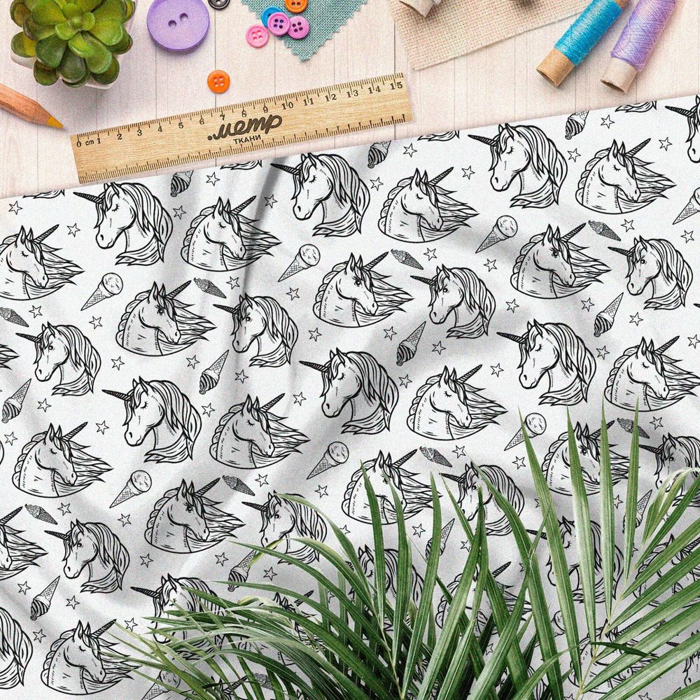 Ткань ниагара единороги