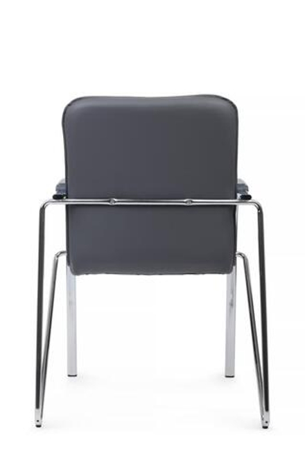 Стул Riva Самба с пластиковыми подлокотниками SMB-03H Хром гальв. Серый