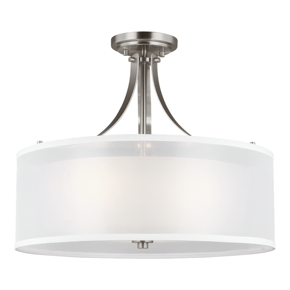 Потолочный светильник Visual Comfort Elmwood Park Three Light Semi-Flush Mount