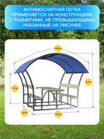Москитная сетка для беседки Агросфера Астра со шторами, зеленая однотонная