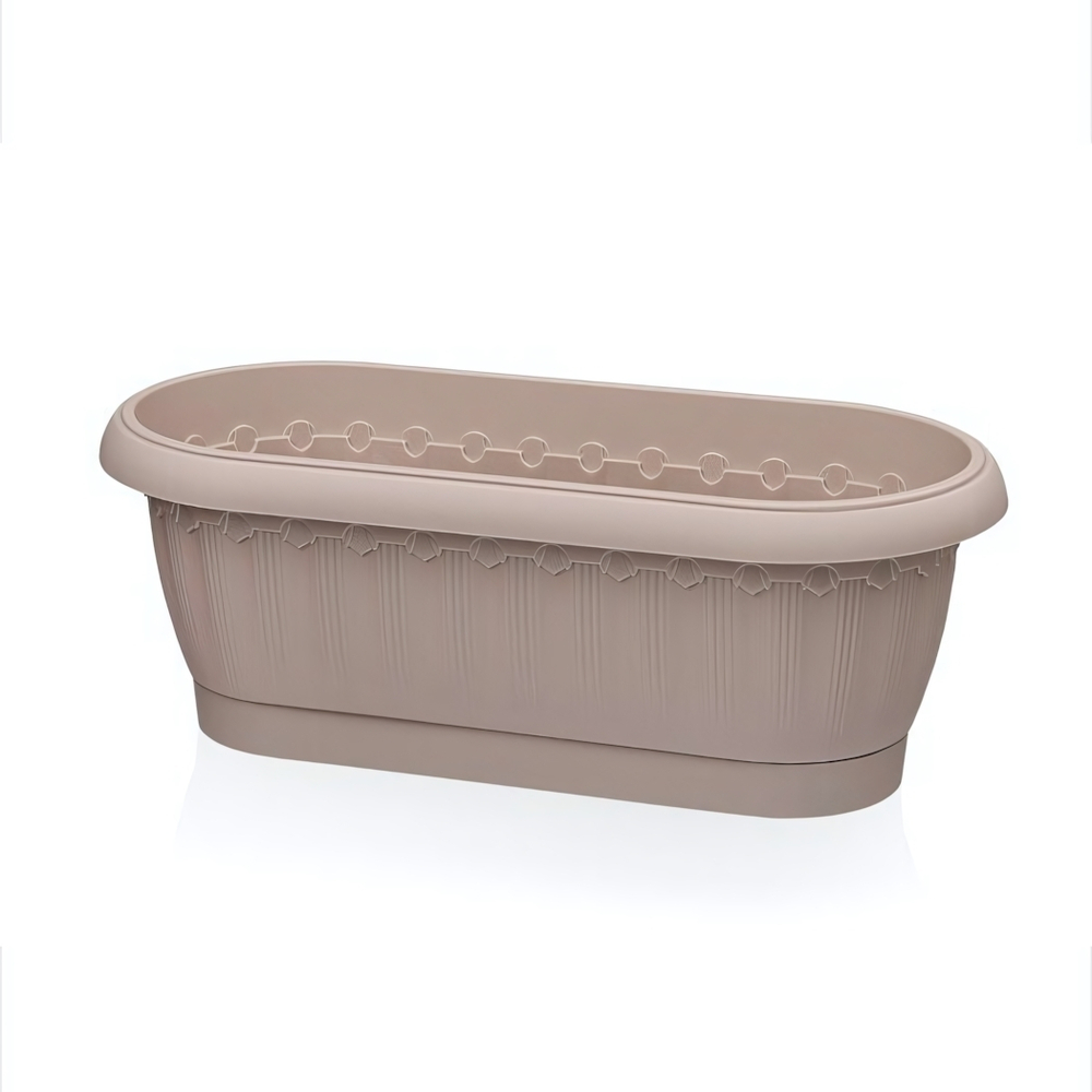 Кашпо "Флавия" овальное №1 с застегивающимся поддоном цвет в ассортименте