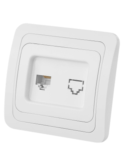 Розетка компьютерная RJ-45 белая "Валдай" TDM