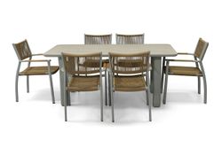 "Витория" обеденная группа плетеная, цвет соломенный