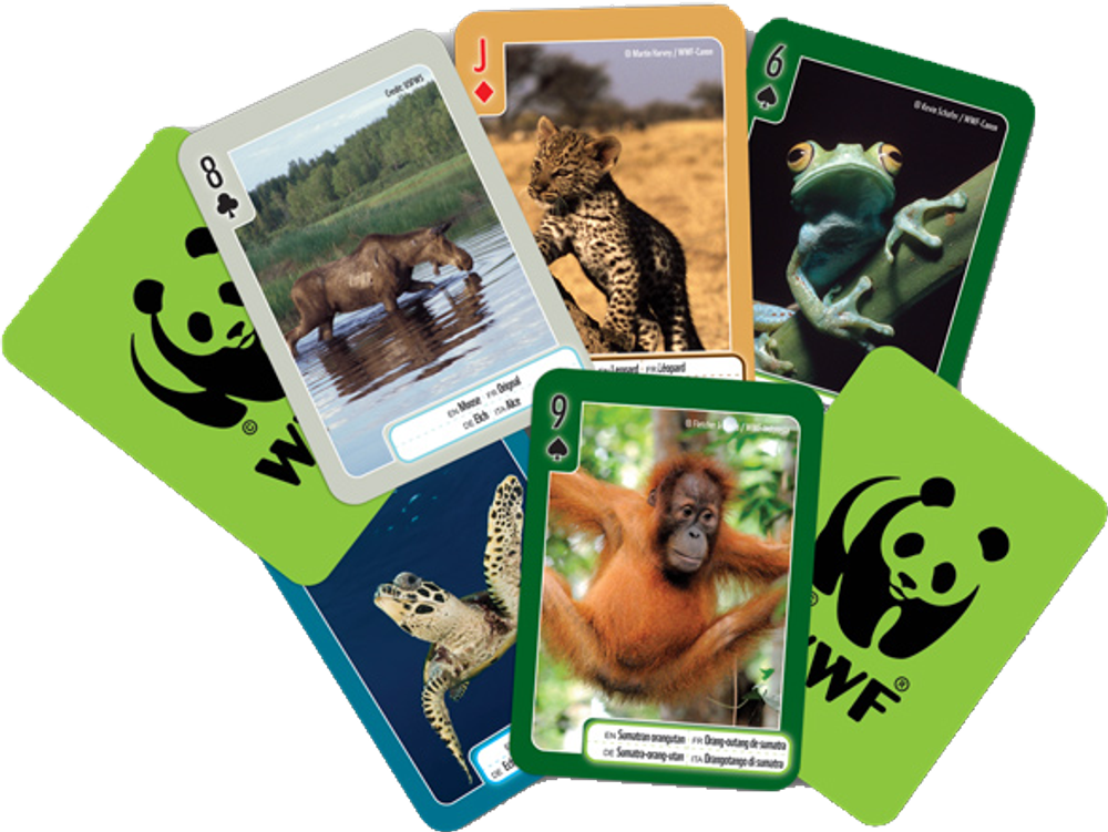 Игральные карты 54 штуки WWF "Исчезающие виды" WWF009 в коробке