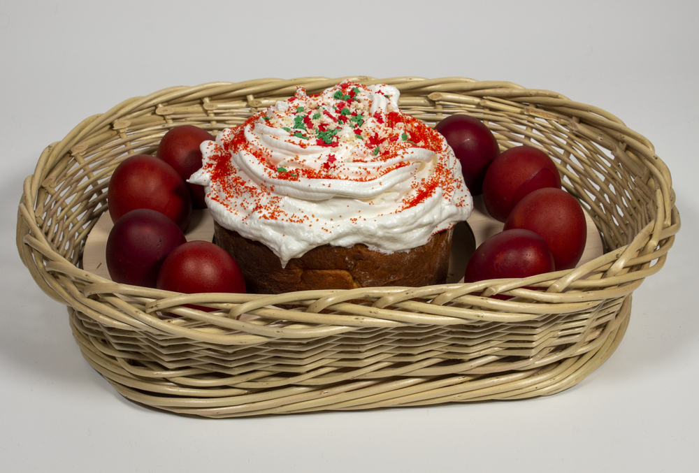 Пасхальное блюдо овальное с вкладышем для яиц и кулича, набор 4 штуки.