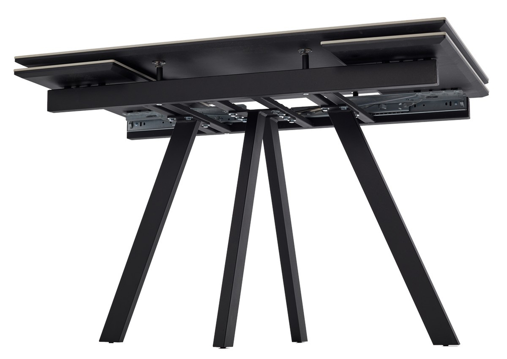 Стол М-City DISAUR Нео-2 120 Matte Белый мрамор, керамика, Черный каркас