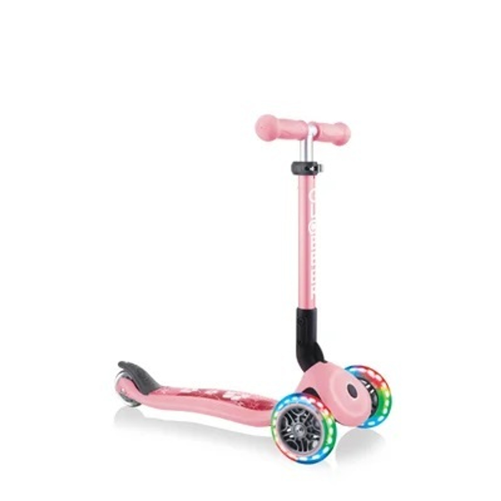 Самокат Globber Junior Foldable Fantasy Lights светло-розовый