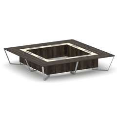 Steel Meet Стол переговорный квадратный KM-PR.B.SP-20K2 Дуб Мали/Ваниль Глянец/Металл Серый 4000*400