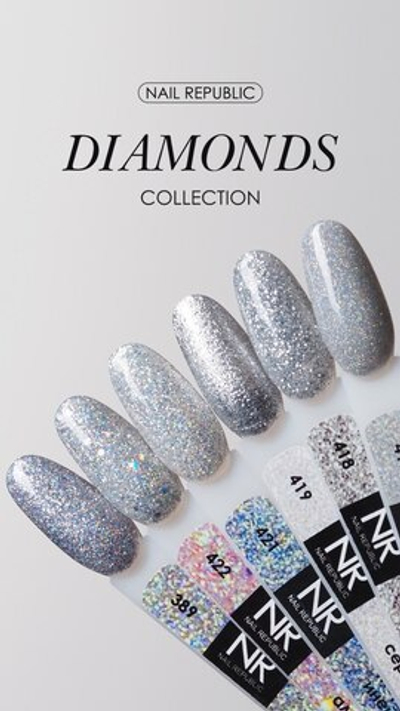 NR Diamonds Гель-лак 419 - Зеркальное серебро, 10 мл