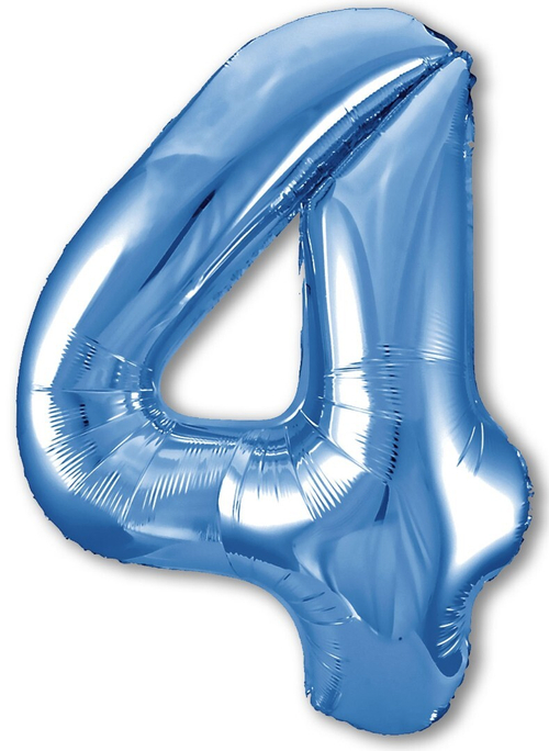 Фольгированный шар Цифра 4 Slim синий 102 см