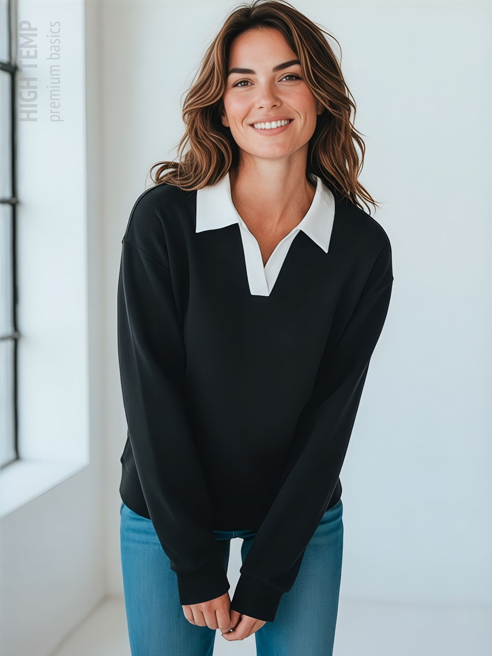 Джемпер с воротником поло