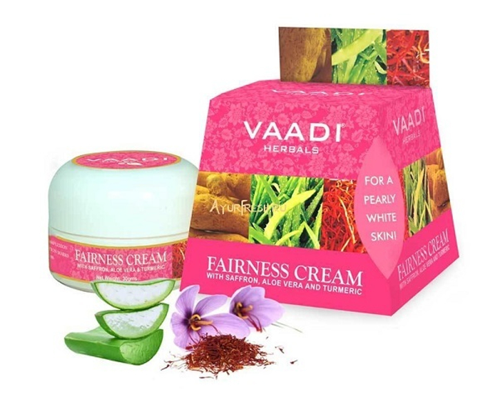 Крем для лица Vaadi Herbals осветляющий с шафраном, алоэ вера и куркумой Fairness Cream 30 г