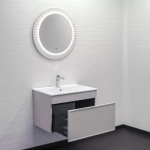 Тумба-умывальник для ванной Comforty Мадрид-70 серый шёлк с раковиной Comforty 70E