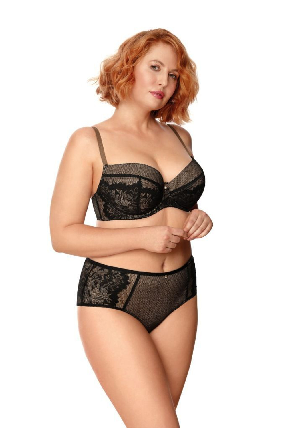 Бюстгальтер на косточках с пуш-ап вкладышами (Размер: 75G) (Цвет: черный)