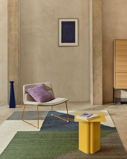 Чехол для подушки из жаккардовой ткани в фиолетовую полоску 45 x 45 см