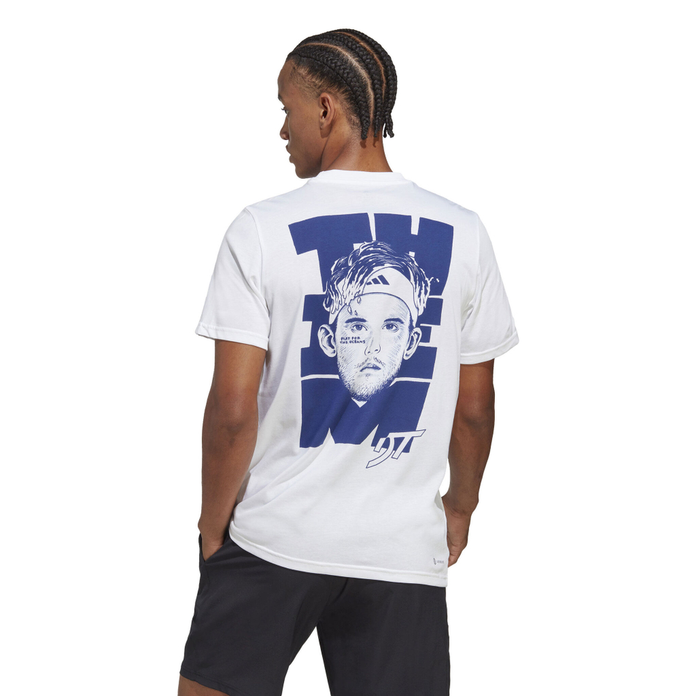 Мужское теннисное поло adidas Thiem Graphic T-Shirt Men - White, Blue