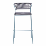 Стул полубарный плетеный Scab Design Lisa Filo, голубой, антрацит