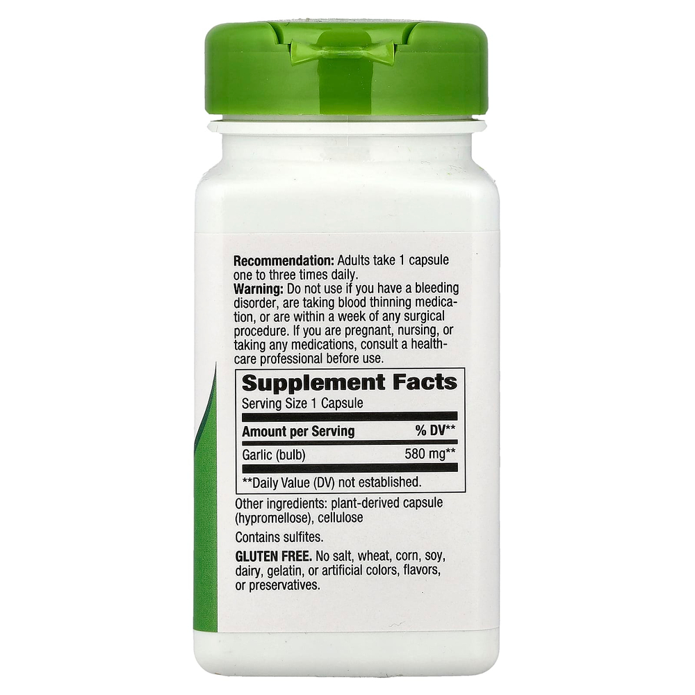 Nature's Way, луковицы чеснока, 580 мг, 100 веганских капсул