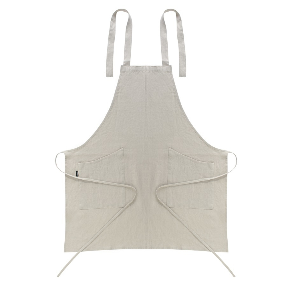 Фартук из умягченного льна бежевого цвета 45х45см Tkano
