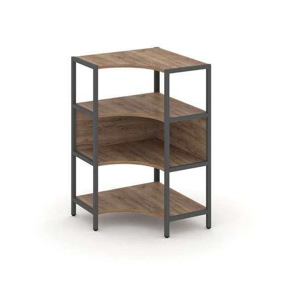 Shelf System Односекционный угловой стеллаж трехярусный SN.STMU-311 Дуб Табак/Металл Антрацит 810*81
