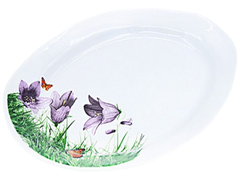 Блюдо овальное "СТЕПНОЙ КОЛОКОЛЬЧИК (Идиллия)" 33 см, Беларусь.