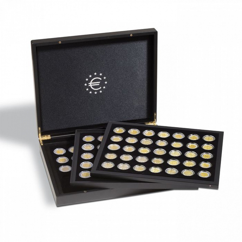 Leuchtturm Volterra Trio Luxury Coin Case — Elegant Storage for 2 Euro Coins