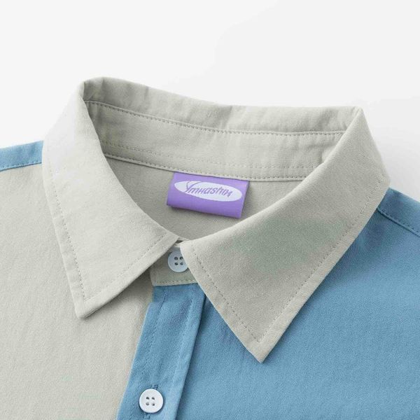 Сорочка Puff светло-серая/синяя - фото 3