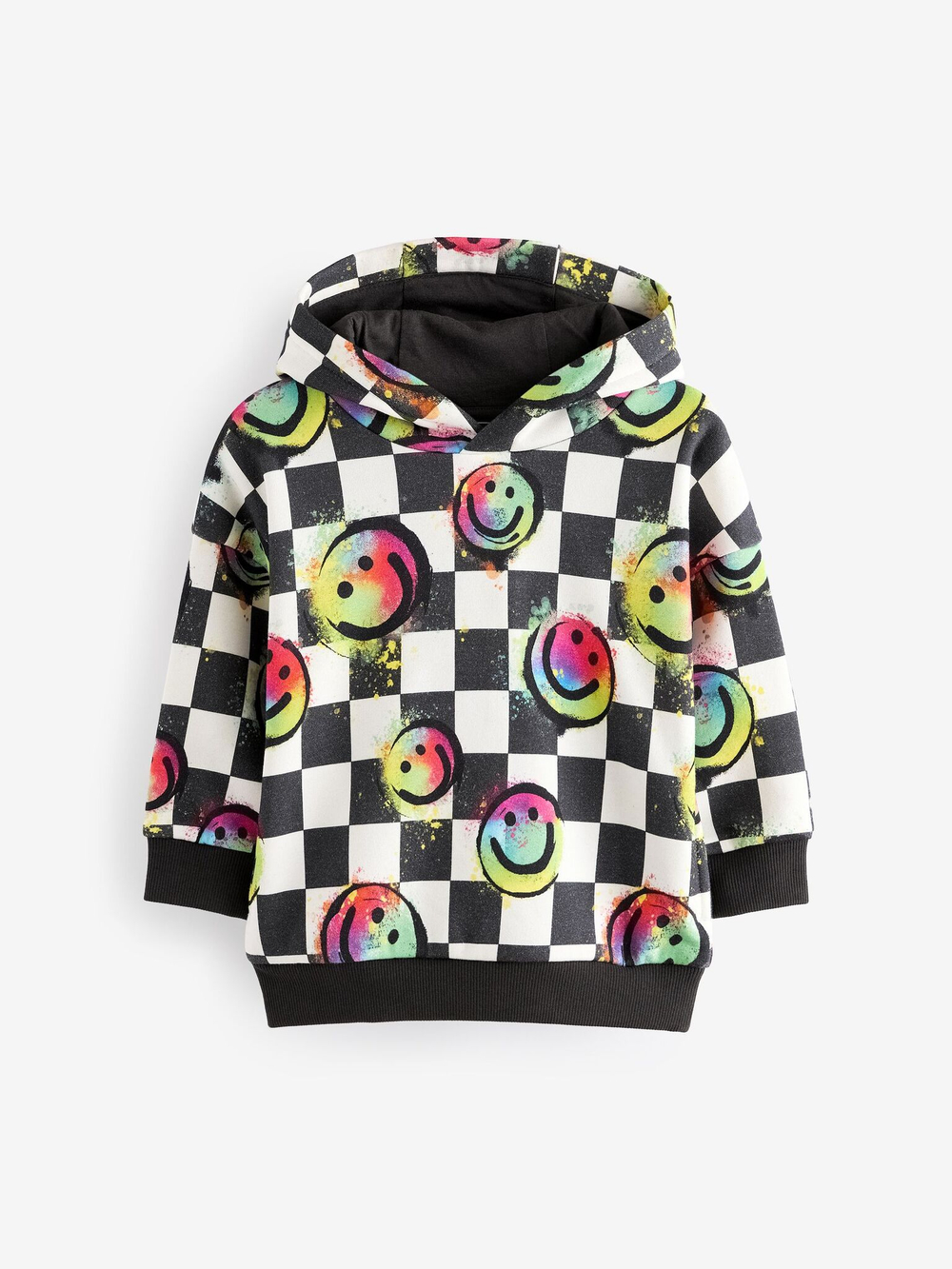 Толстовка с капюшоном для мальчика Next B72-462, Черный, Белый