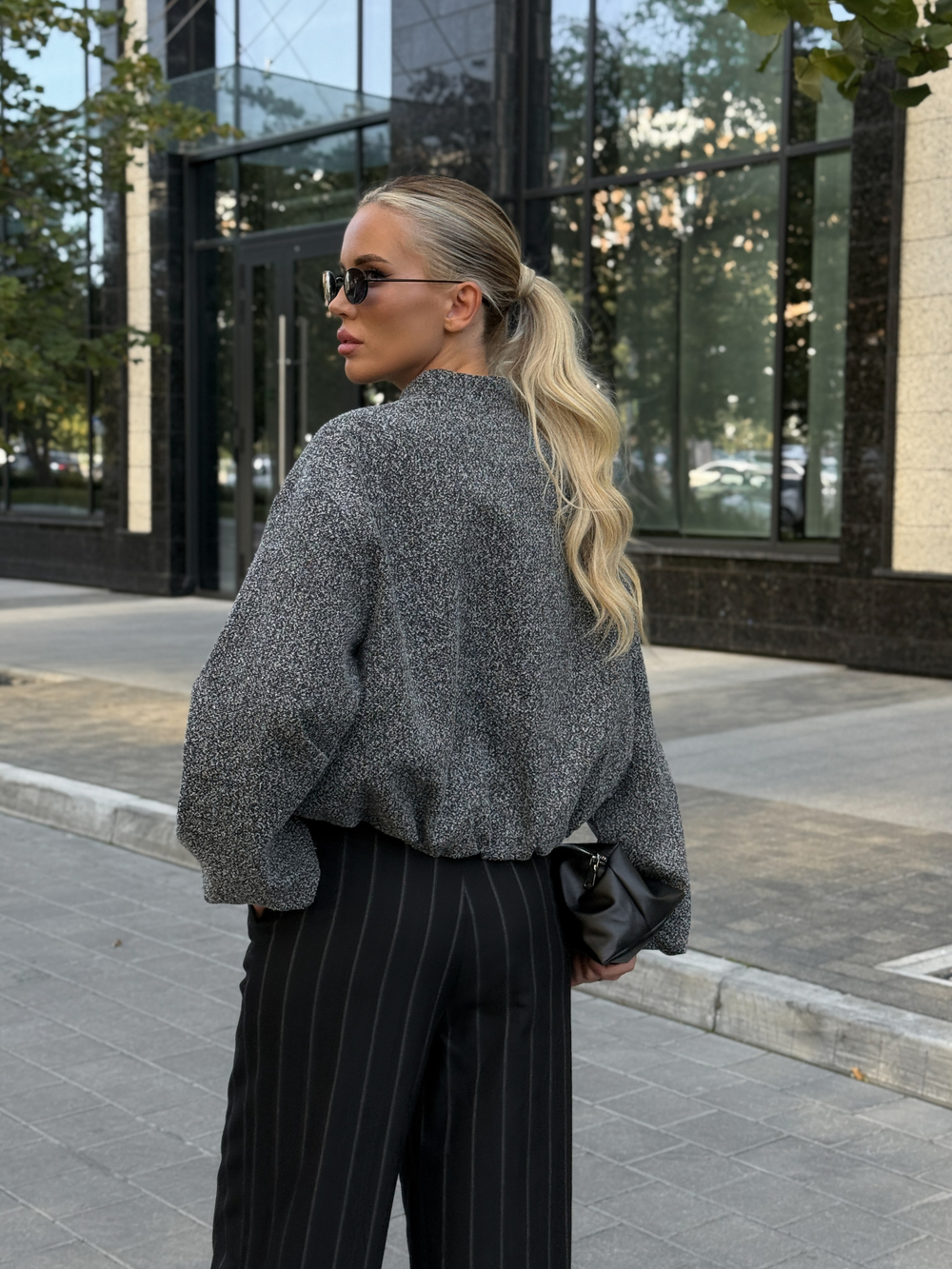 Брюки прямого кроя в полоску