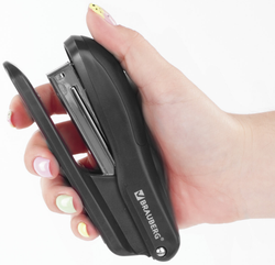 Степлер №24/6, 26/6 BRAUBERG "SX-39", до 25 листов, черный, 228590