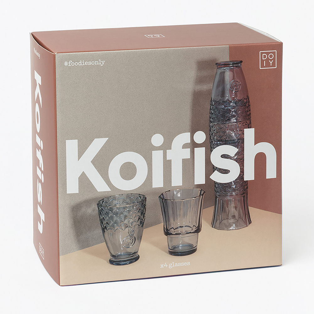 Набор подарочный из 4-х стаканов koifish, голубой