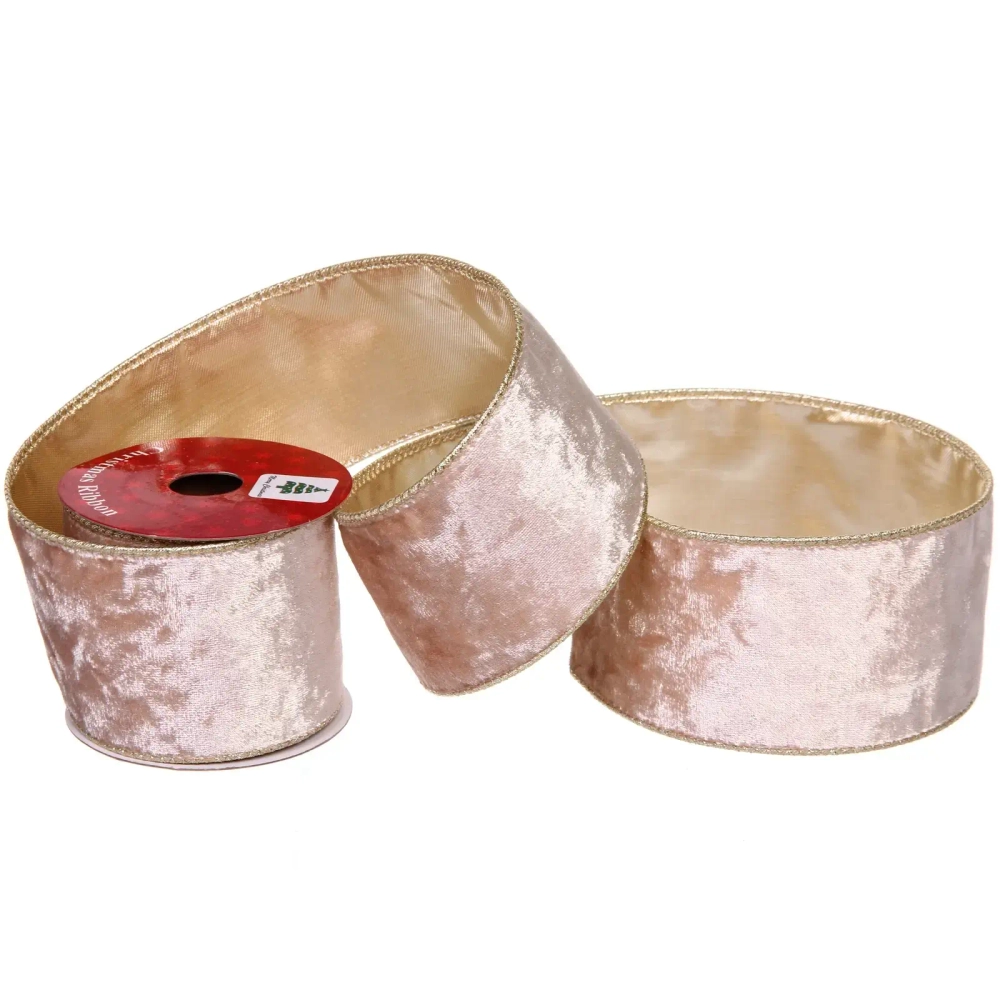 Лента для декорирования «Мгновение» 6,3 см, 2,7 м, Шампань