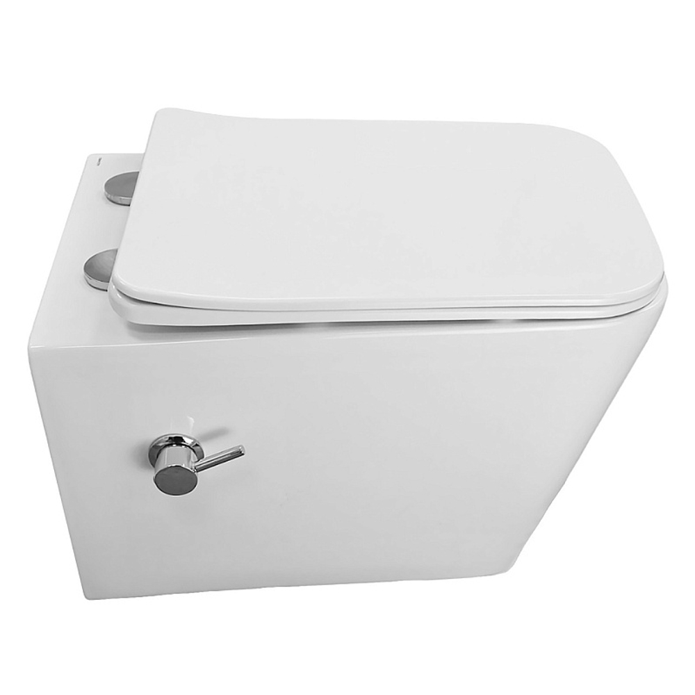 Унитаз подвесной Azario Dezi White BD 355х515х340 безободковый, с функцией биде, с быстросъемным сиденьем "Микролифт" (AZ-W05-SWBD)