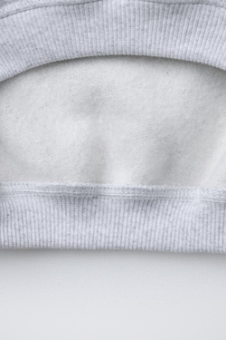 ZARA ТОЛСТОВКА С ВЫШИТОЙ НАДПИСЬЮ ИЗ МАХРОВОЙ ТКАНИ, СЕРЫЙ МЕЛАНЖ