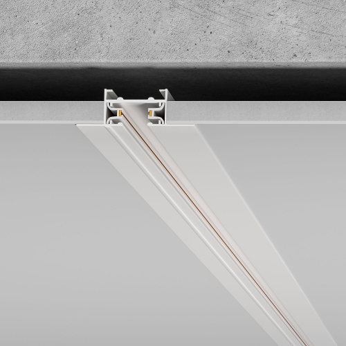 Basic System Встраиваемый  шинопровод 1м с вводом питания и заглушкой белый 85082/00