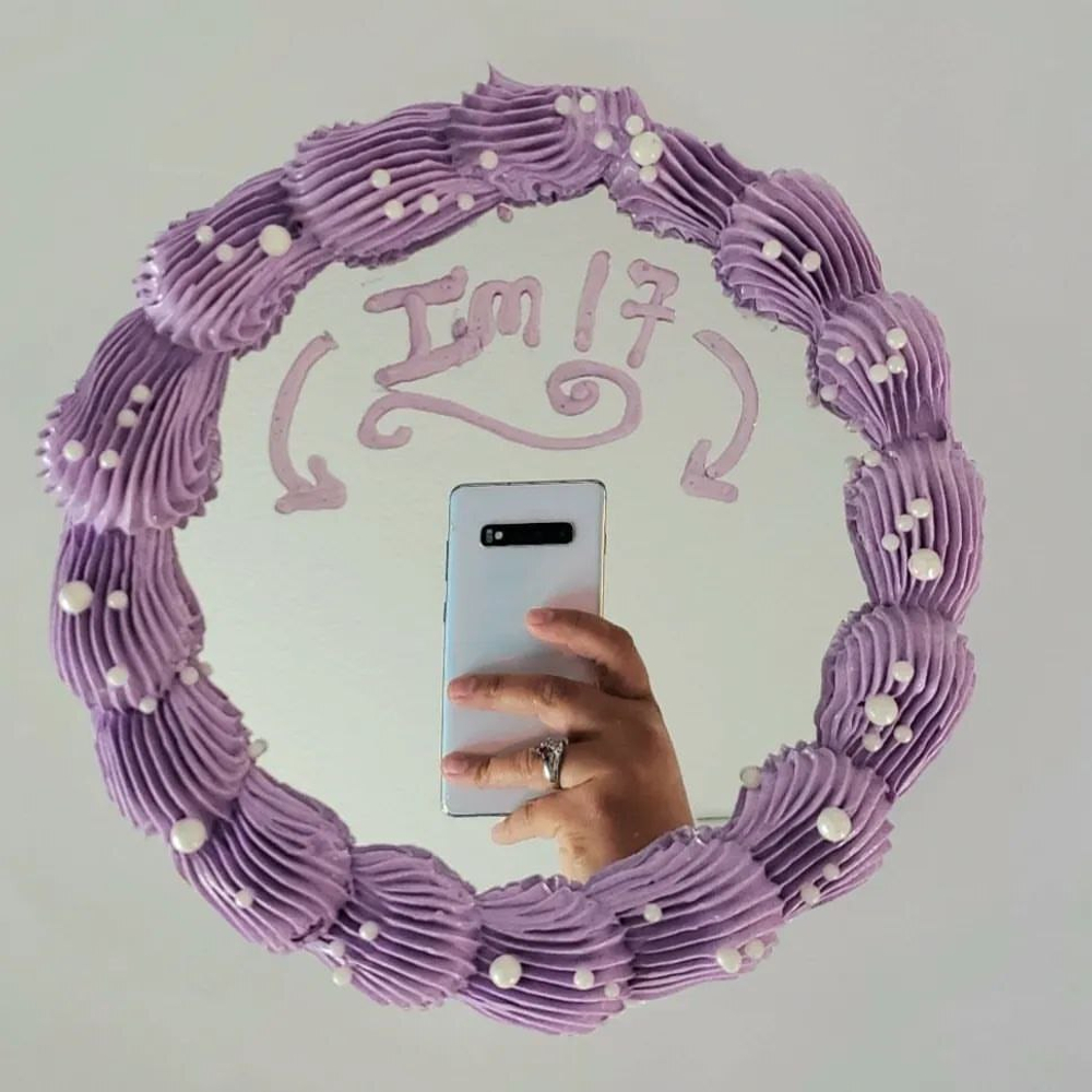 Топпер  "Зеркало" для Selfie cake Диаметр 10см