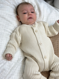 Комбинезон вязаный на пуговицах Экрю хлопок RinaAmari