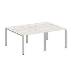 Metal System Рабочая станция на 4 места на П-образном м/к БП.СМ-4.1 Дуб Наварра/Металл Серый 2000*14