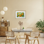 Картина авторская акварельная в паспарту 30х40 см на стену для интерьера "Мандарин"