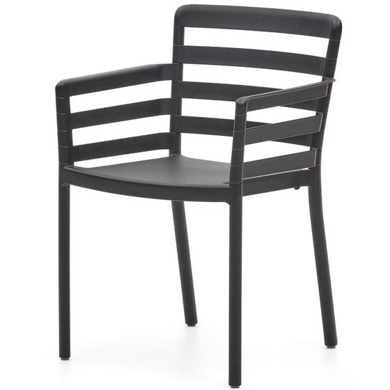 Черный пластиковый стул с подлокотниками Nariet | La Forma | Испания