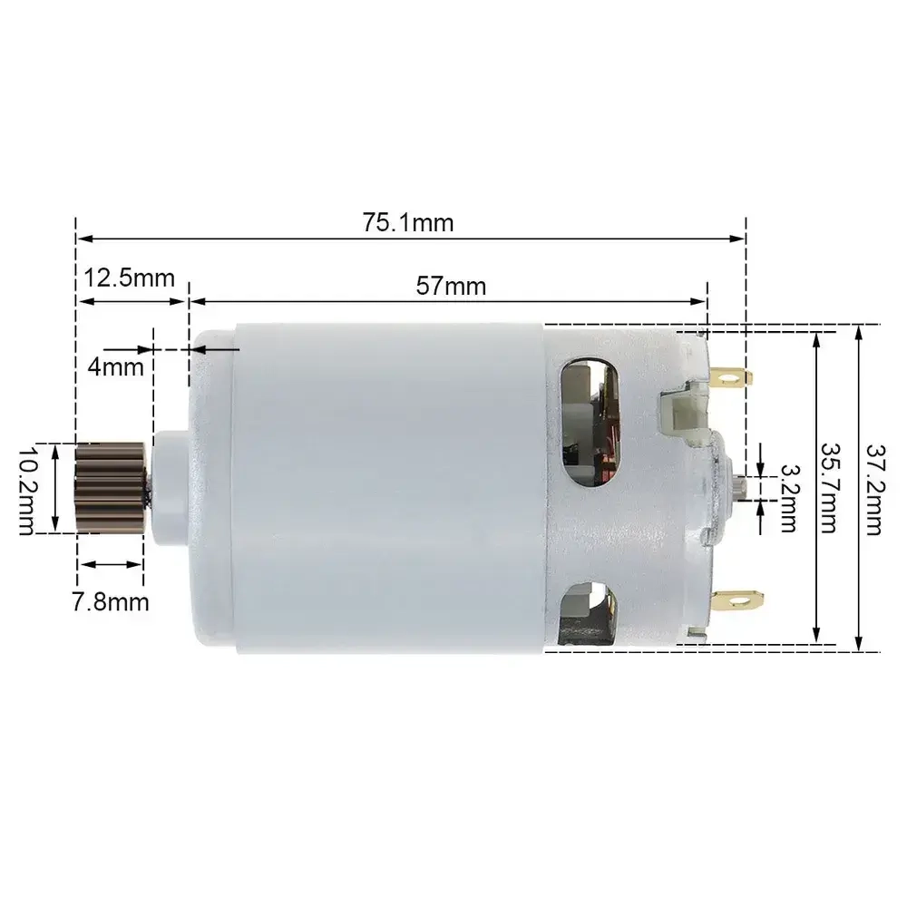 RS550 15 зубьев (10,2 х 7,8 мм) DC10.8V 25000RPM микро мотор высокоскоростной замена для литиевой электрической дрели / аккумуляторная отвертка / DIY инструменты