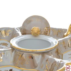 Менажница 5 секции Queen's Crown Aristokrat Охота бежевая 36 см