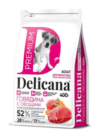 Delicana корм сухой для взрослых собак мелких пород говядина, овощи