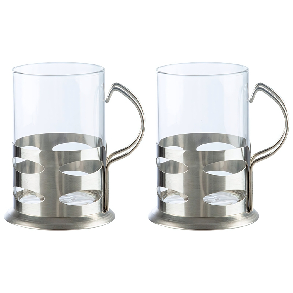 Набор стаканов 2шт 200мл в подстаканниках нерж "Boccale"